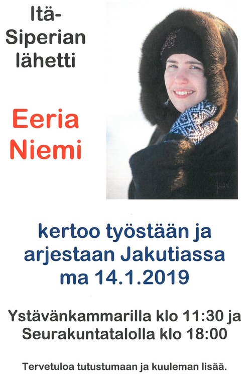 Nimikkolähetti Eeria Niemen vierailu Nimikkolähetti Eeria Niemen vierailu