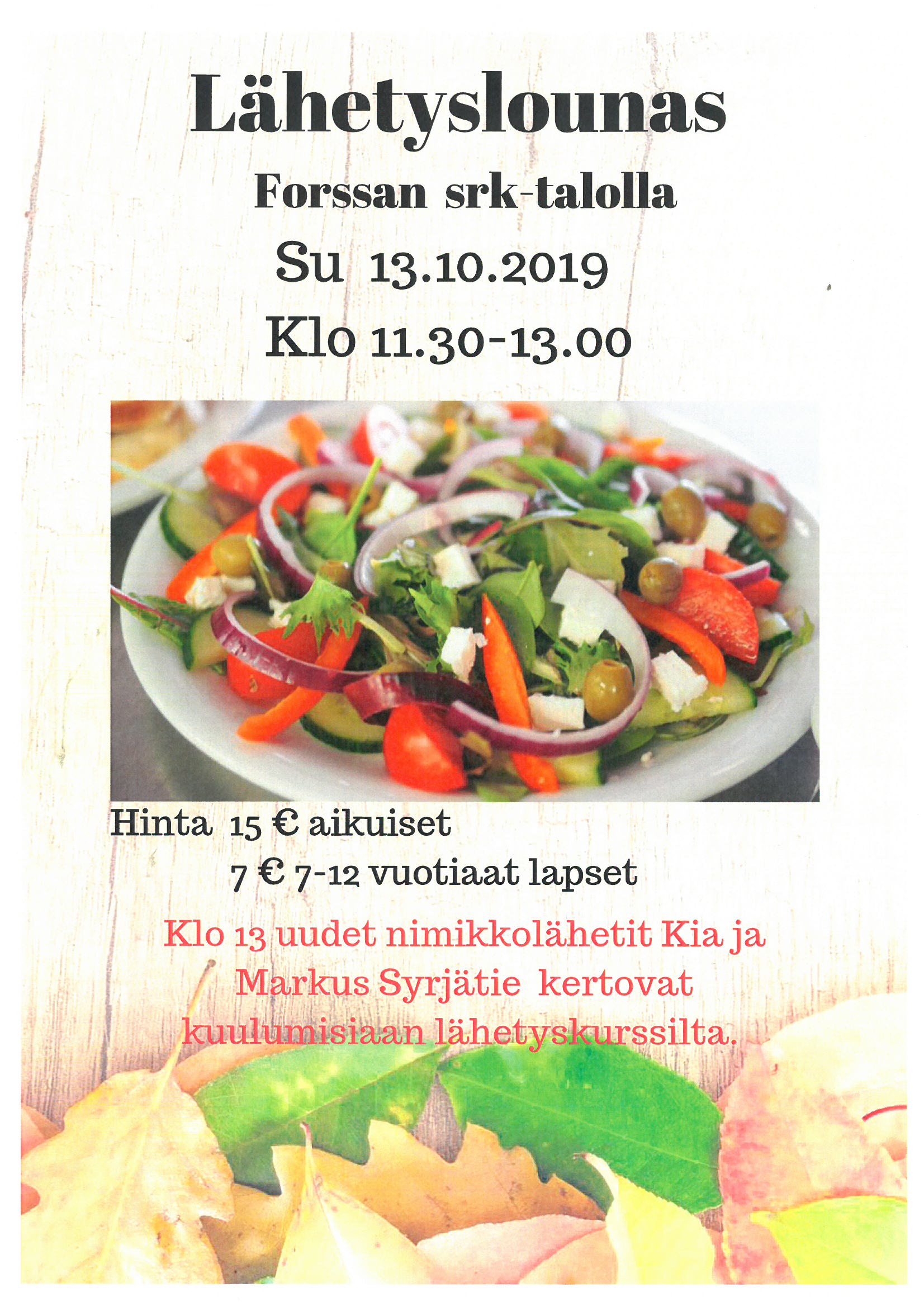 Syyslounas lähetyksen hyväksi