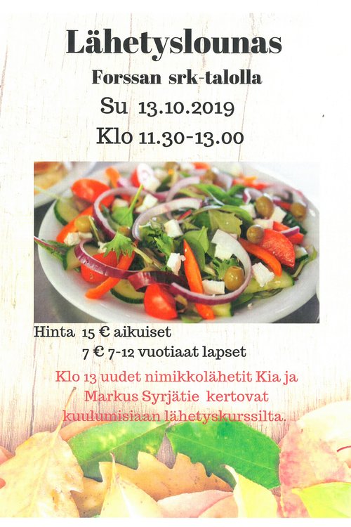Syyslounas lähetyksen hyväksi Syyslounas lähetyksen hyväksi