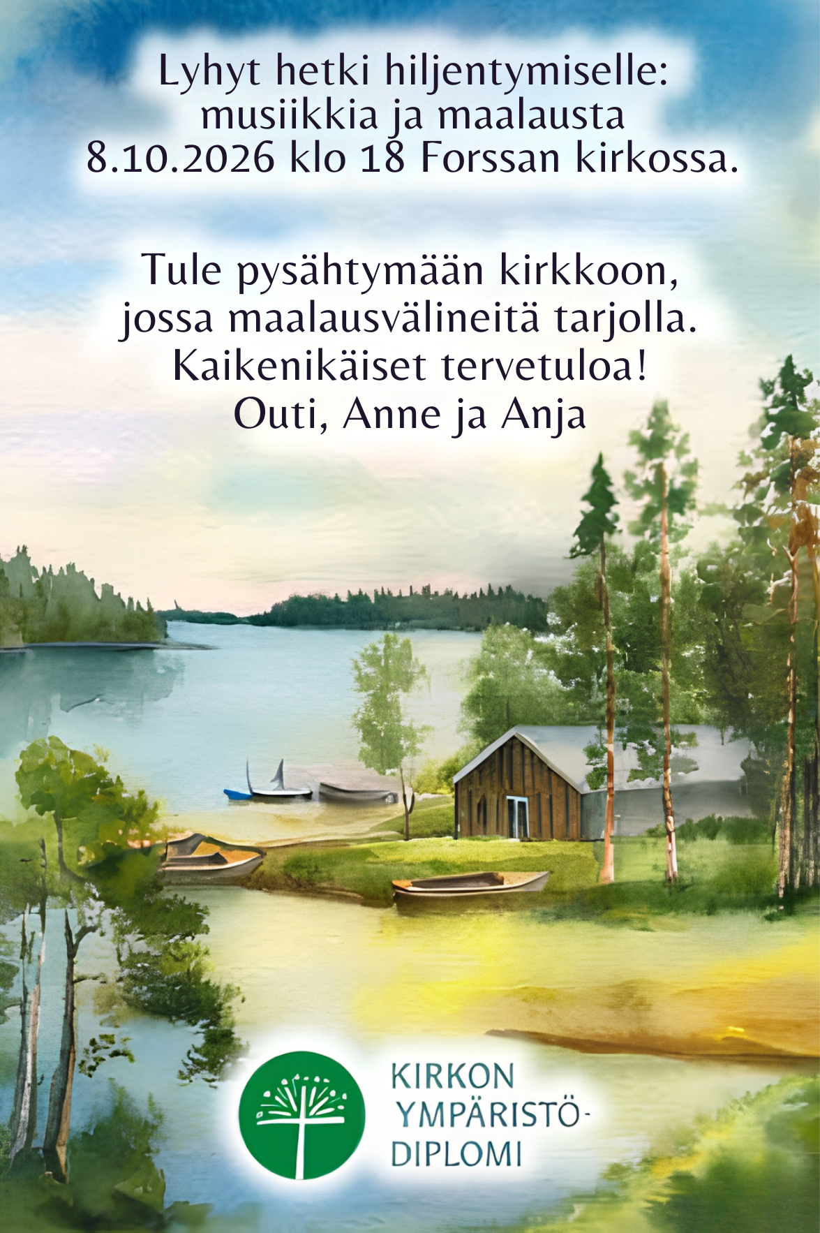 Hiljaisuuden päivän ilta 8.10. klo 18 Forssan kirkossa