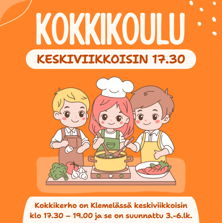 Kokkikerho Kolme piirroshahmoa kokkaa kasviskeittoa
