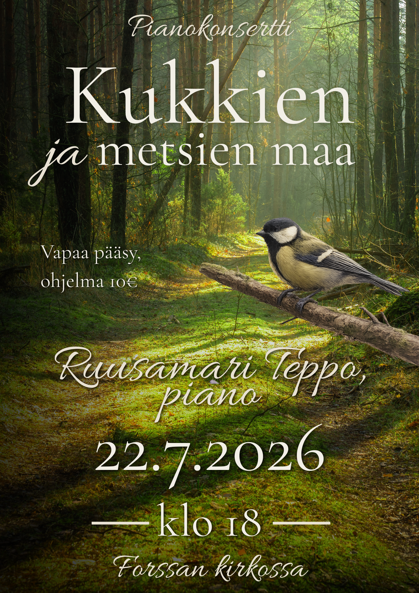 Ruusamari Tepon pianokonsertti Forssan kirkossa 22.7. klo 18