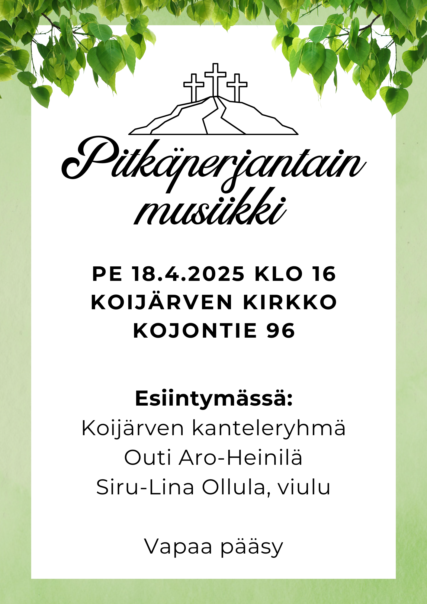 Pitkäperjantain musiikki Juliste