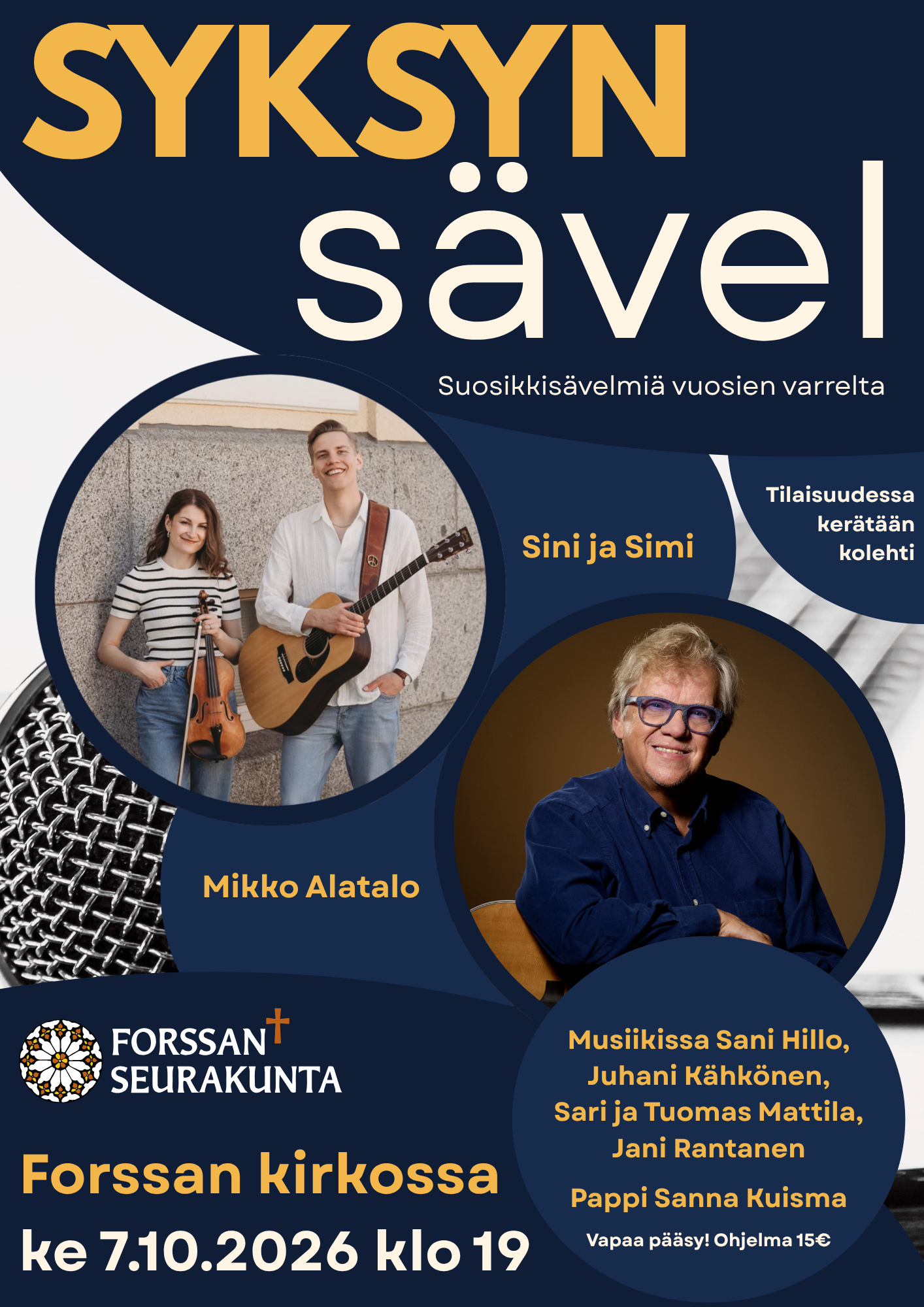 Syksyn sävel Forssan kirkossa ke 7.10.2026 klo 19