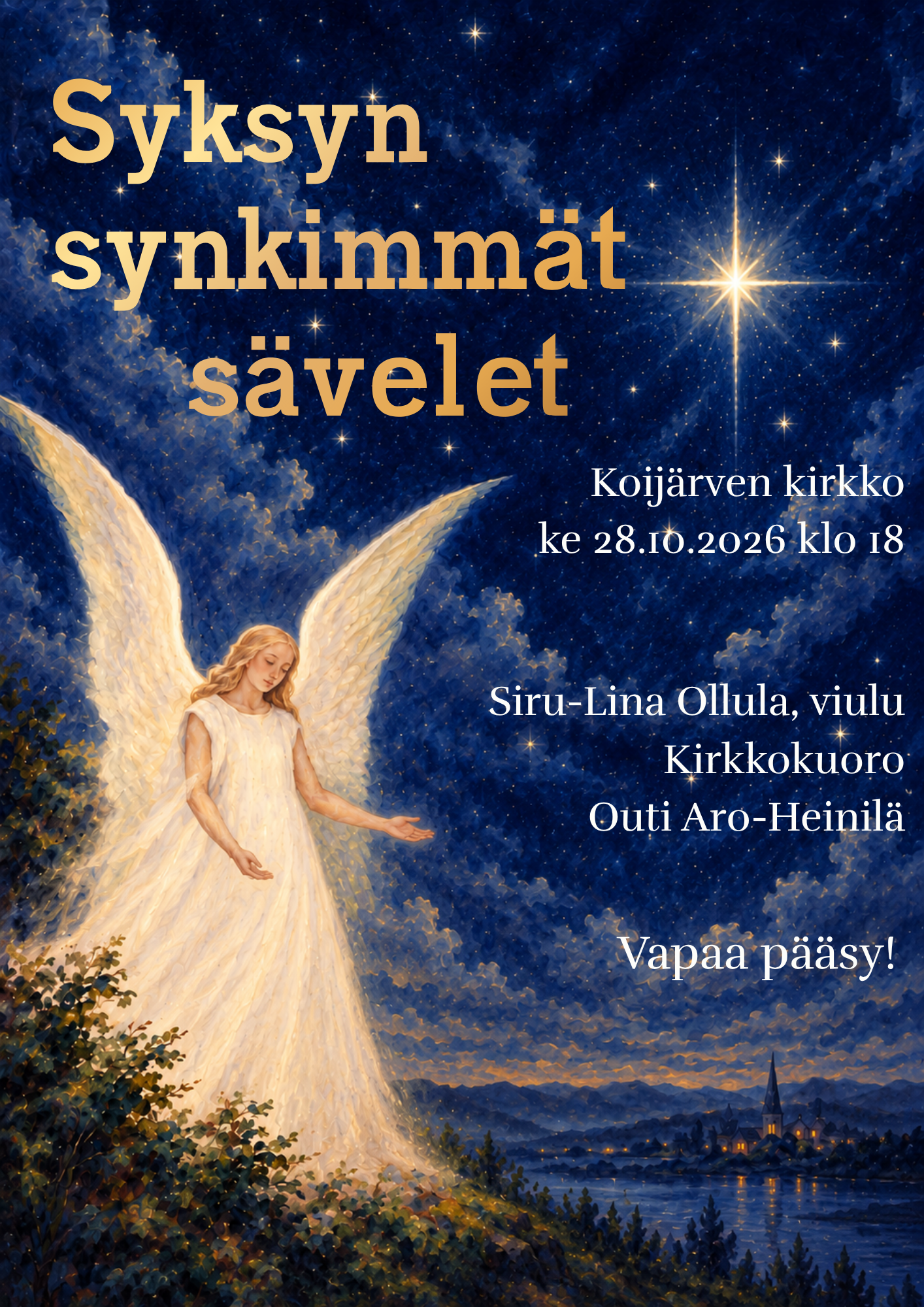 Syksyn synkimmät sävelet 28.10.2026 klo 18 Koijärven kirkossa