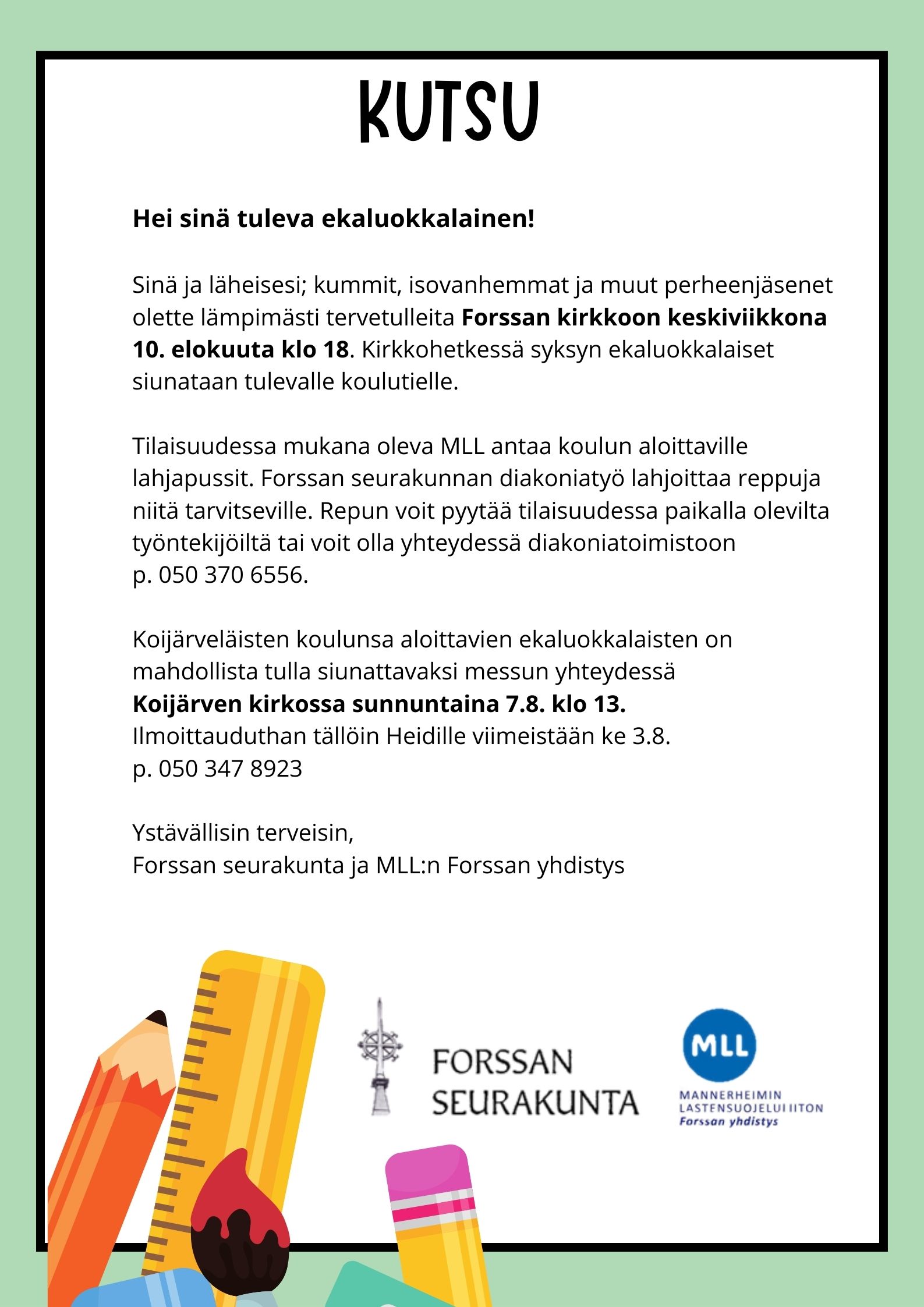 Kouluun lähtevien kutsu